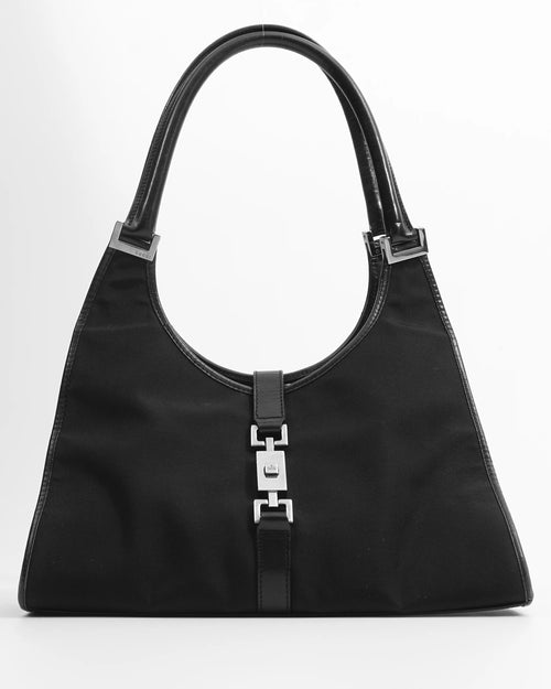Gucci Jackie Nylon Handbag Black