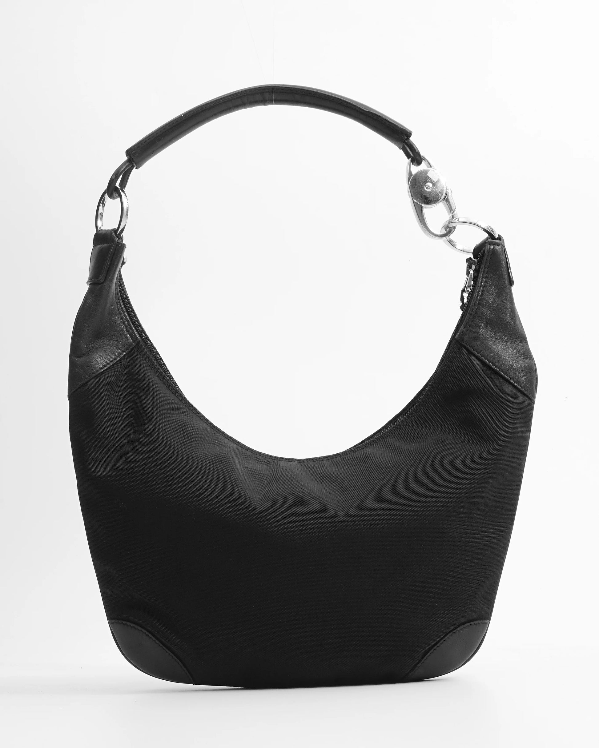 Gucci Hobo Nylon Handbag Black