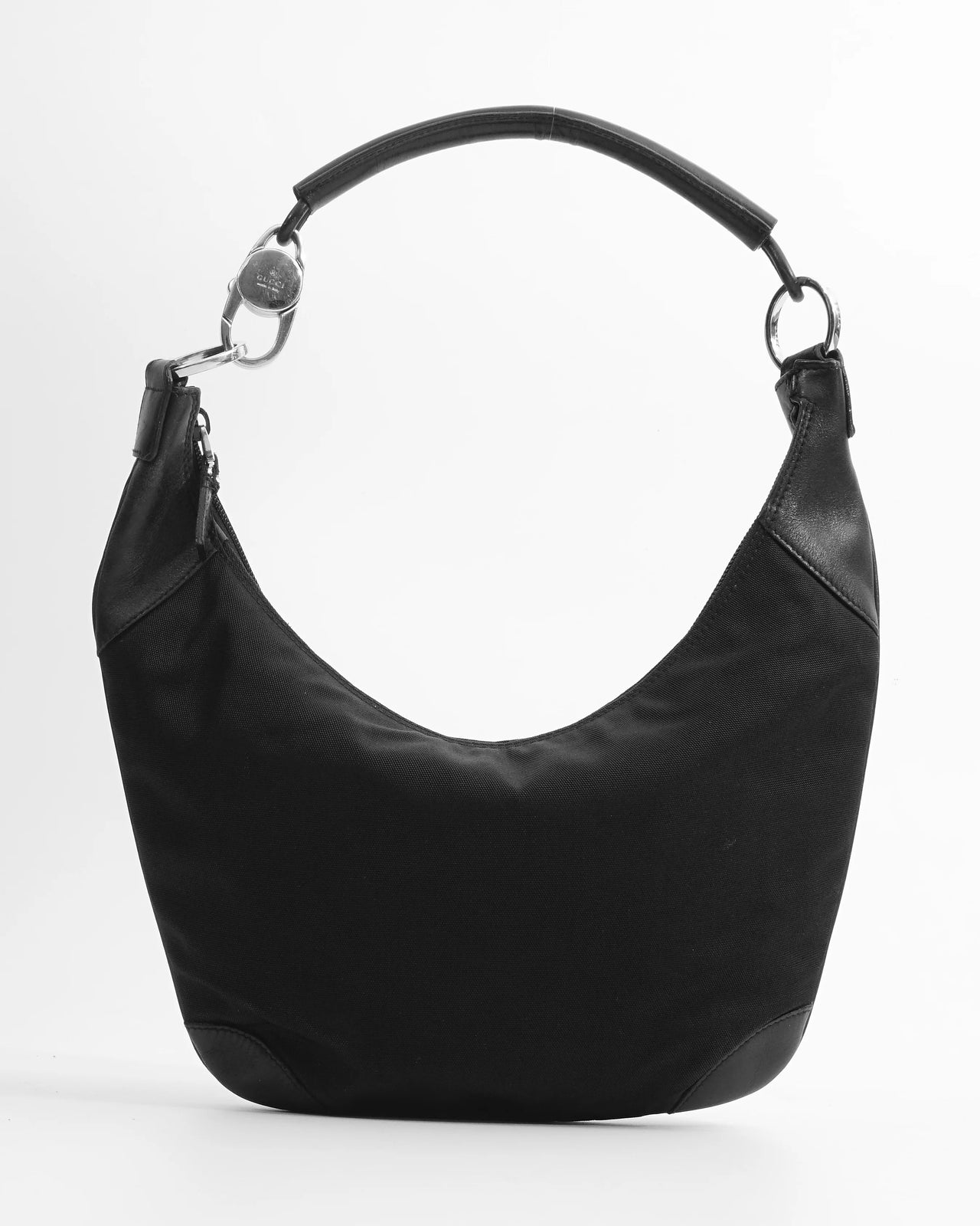 Gucci Hobo Nylon Handbag Black