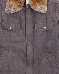 Dolce & Gabbana Faux Fur Collar Twill Jacket Brown