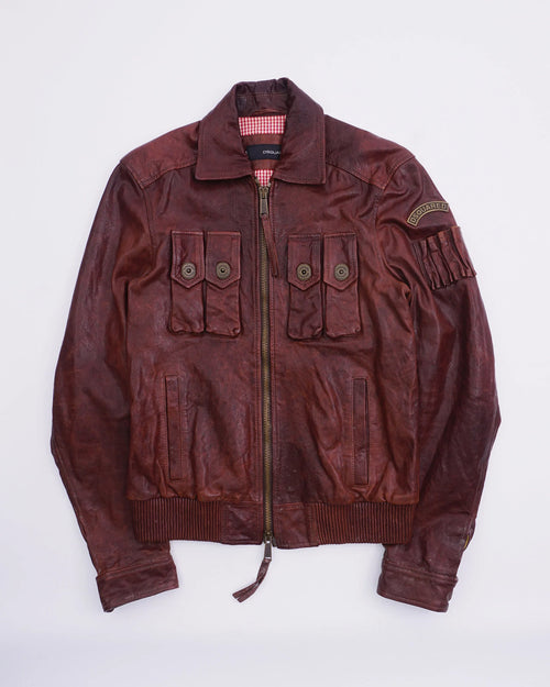 AW2006 DSquared Leather Bomber Jacket Brown