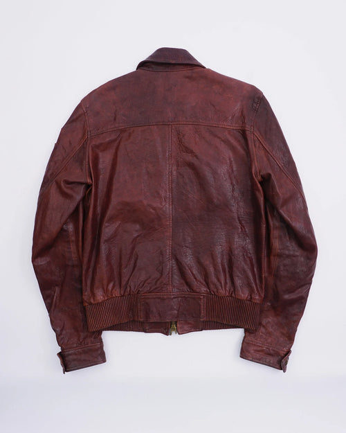 AW2006 DSquared Leather Bomber Jacket Brown