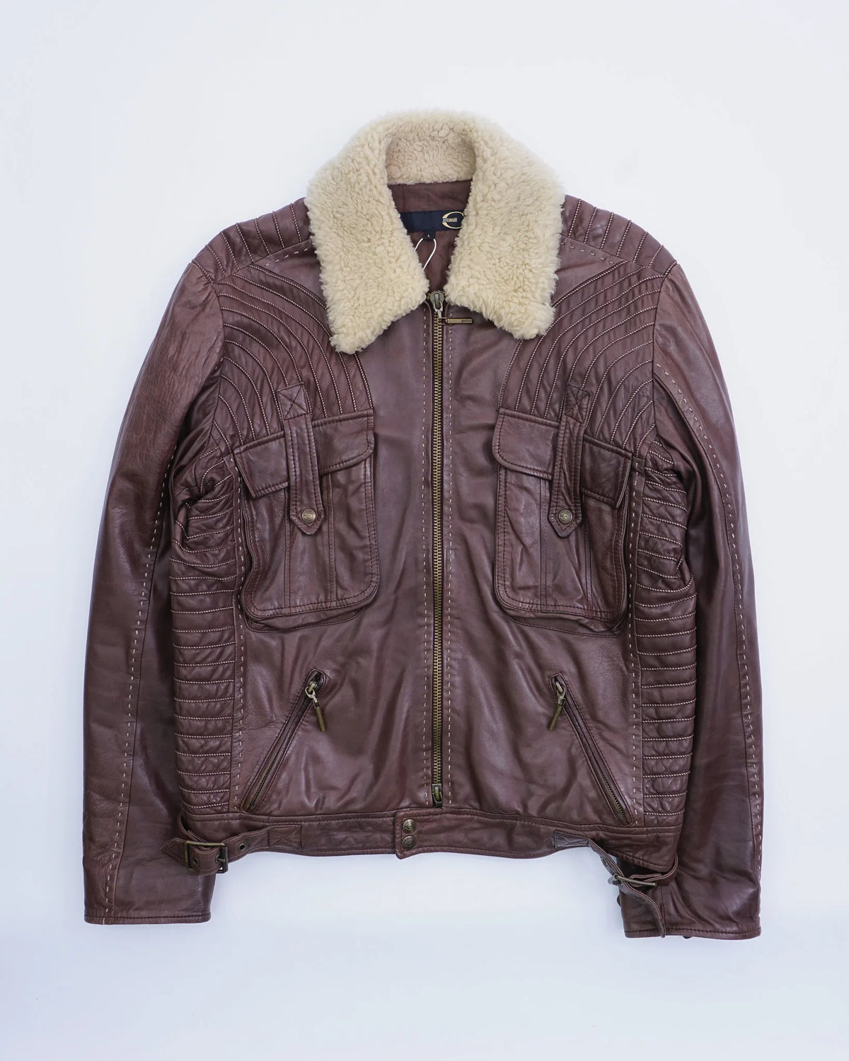 AW2005 Cavalli Leather jacket Brown