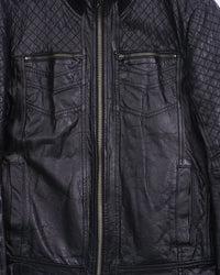 AW2008 Cavalli Leather Bomber Jacket Black