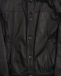 2000's Dolce &. Gabbana Leather Bomber Jacket Black