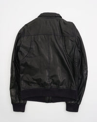 2000's Dolce &. Gabbana Leather Bomber Jacket Black