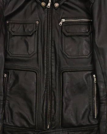 2000's Dolce & Gabbana Leather Moto Jacket Black