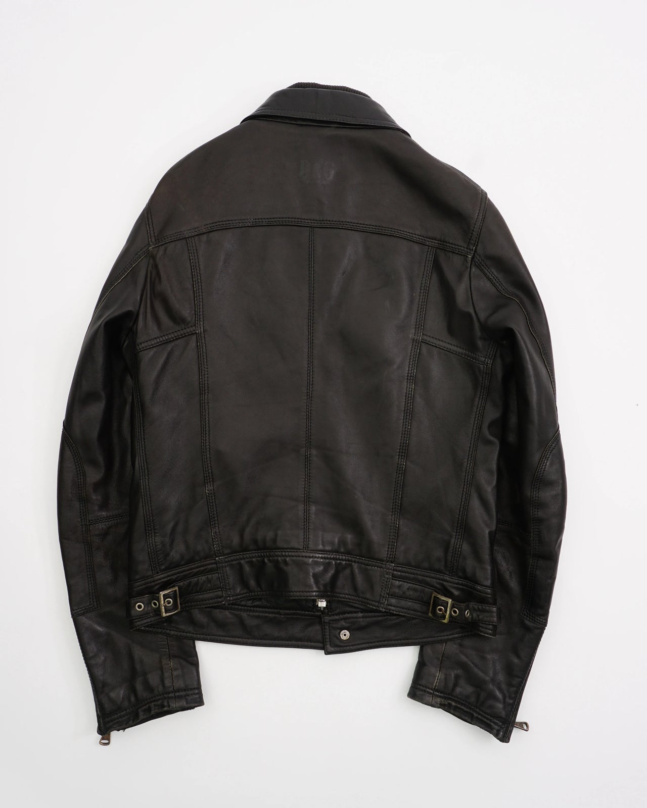 2000's Dolce & Gabbana Leather Moto Jacket Black