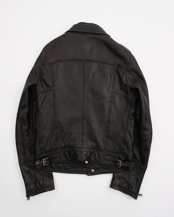 2000's Dolce & Gabbana Leather Moto Jacket Black