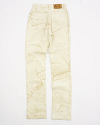 2000's Roberto Cavalli Printed High-rise Straight-leg Jeans Cream