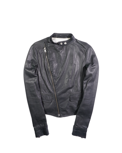 2000's Dsquared2 Leather Assymmetrical Jacket Gray
