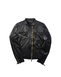 2000's Gucci Asymmetrical Black Leather Jacket