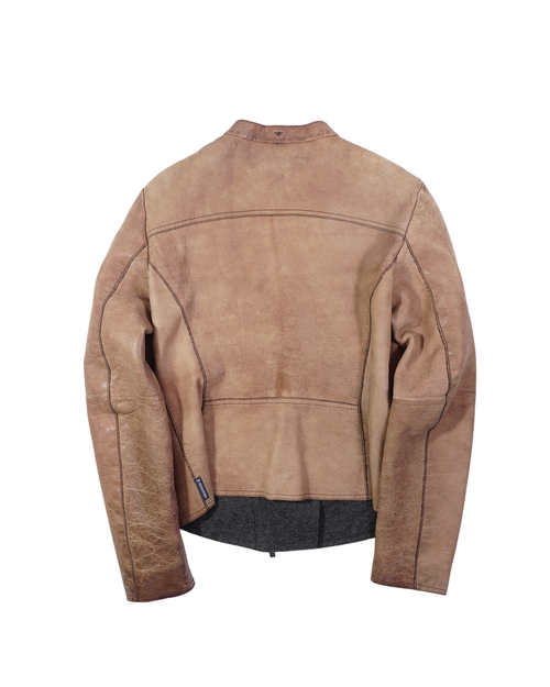 2000's Armani Leather Jacket Brown