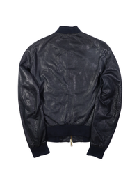 2000's Dsquared2 Perforated Leather Jacket Navy