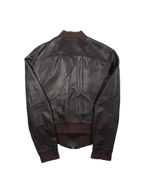 2000's Dolce & Gabbana Brown Leather Bomber