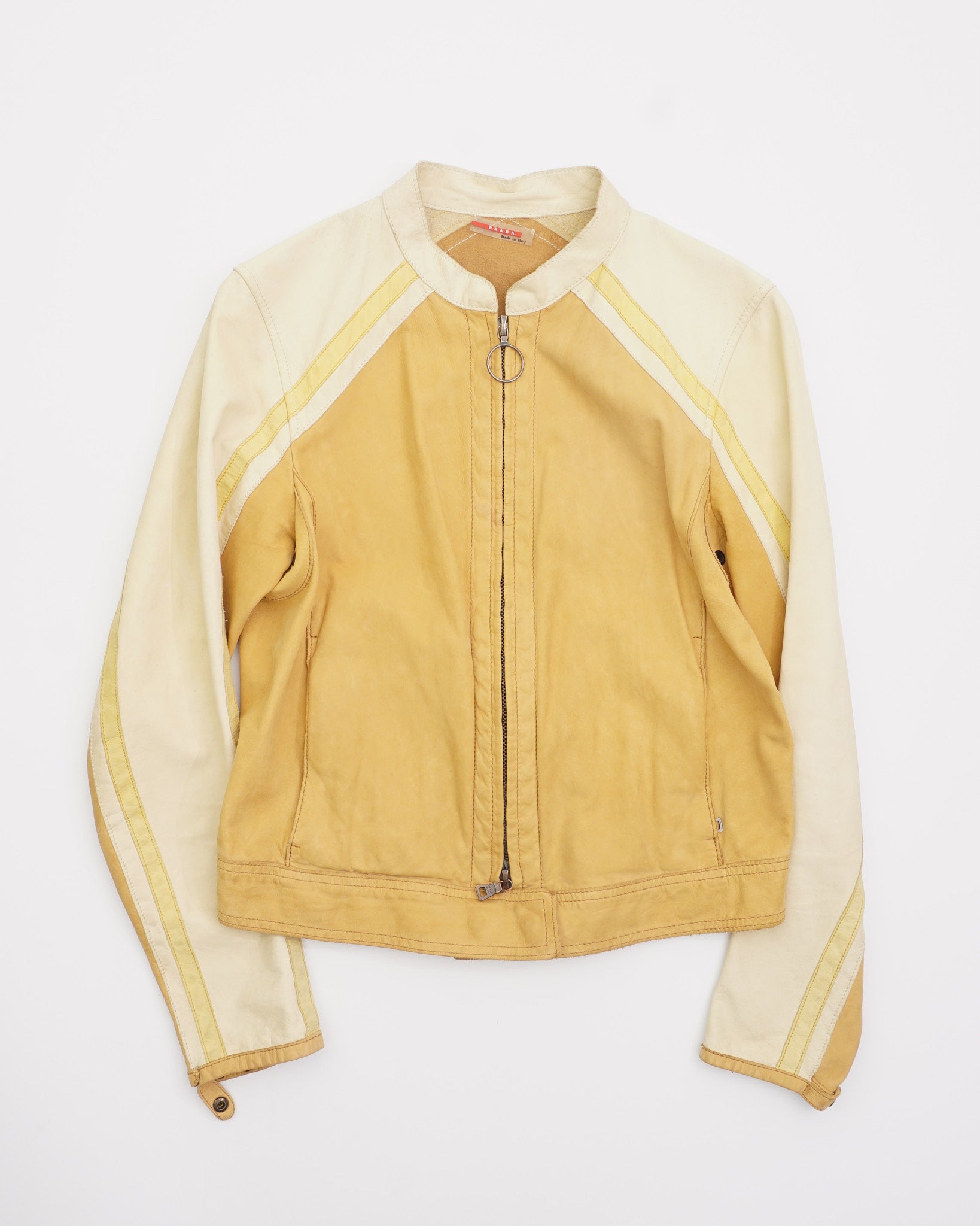 2000's Prada Leather Jacket Yellow