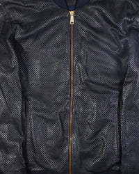 2000's Dsquared2 Perforated Leather Jacket Navy