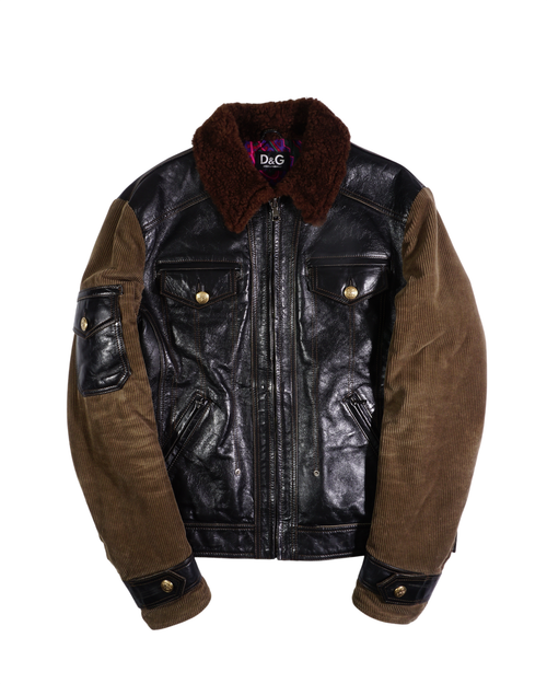 2000's Dolce & Gabbana Leather Corduroy Jacket