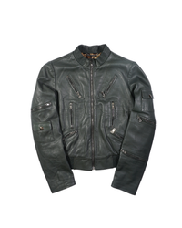 2000's Dolce & Gabbana Multizip Leather Jacket Green