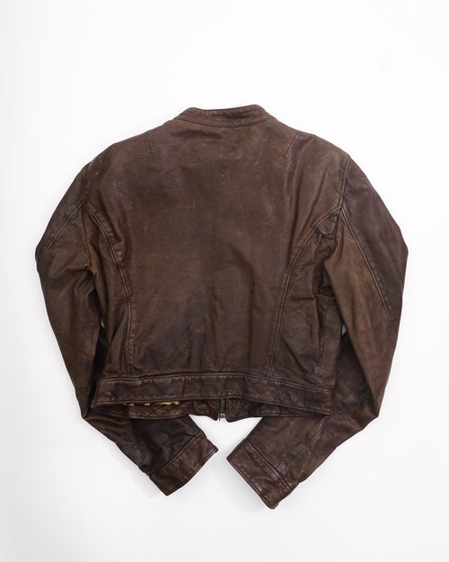 2000's Dolce & Gabbana Leather Jacket Brown