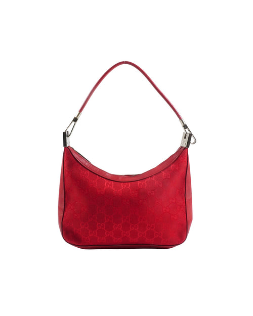 2000's Gucci Red Canvas Hobo Bag