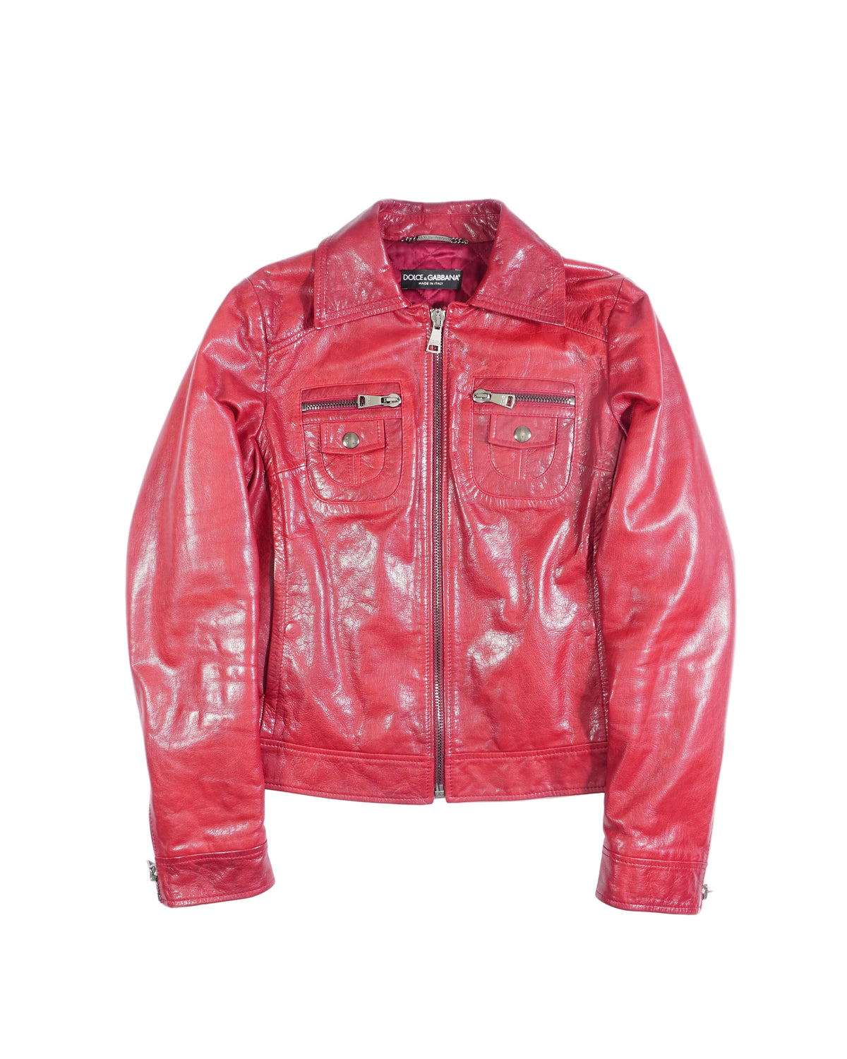 2000's Dolce & Gabbana Red Leather Jacket
