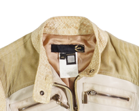 2000's Roberto Cavalli Python Leather Jacket Beige