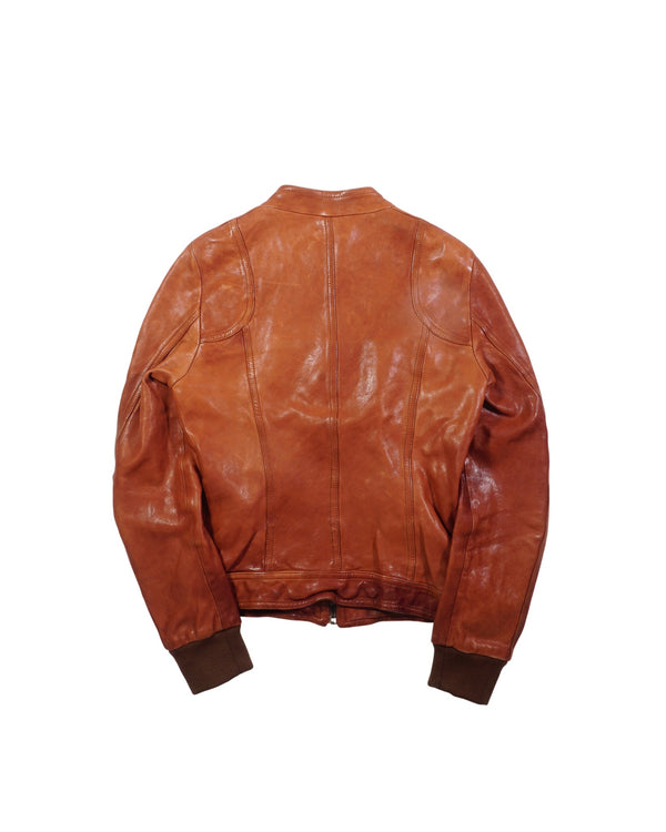 2000's Dolce & Gabbana Cognac Leather Jacket