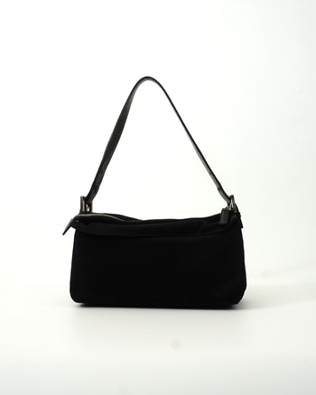 Fendi Baguette Black Satin Bag