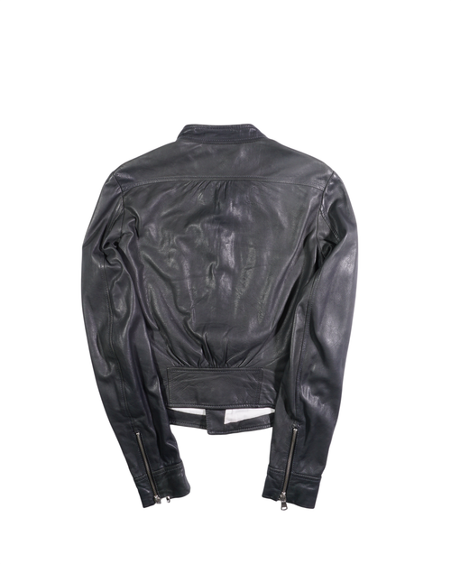 2000's Dsquared2 Leather Assymmetrical Jacket Gray