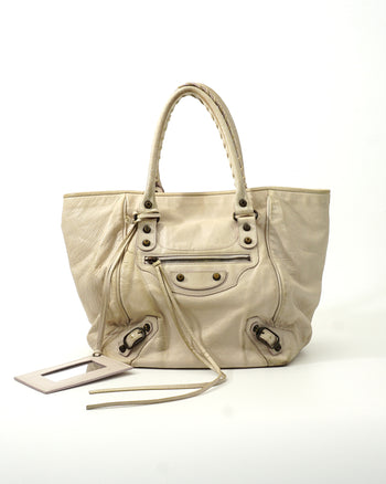 Balenciaga City Bag Cream Leather