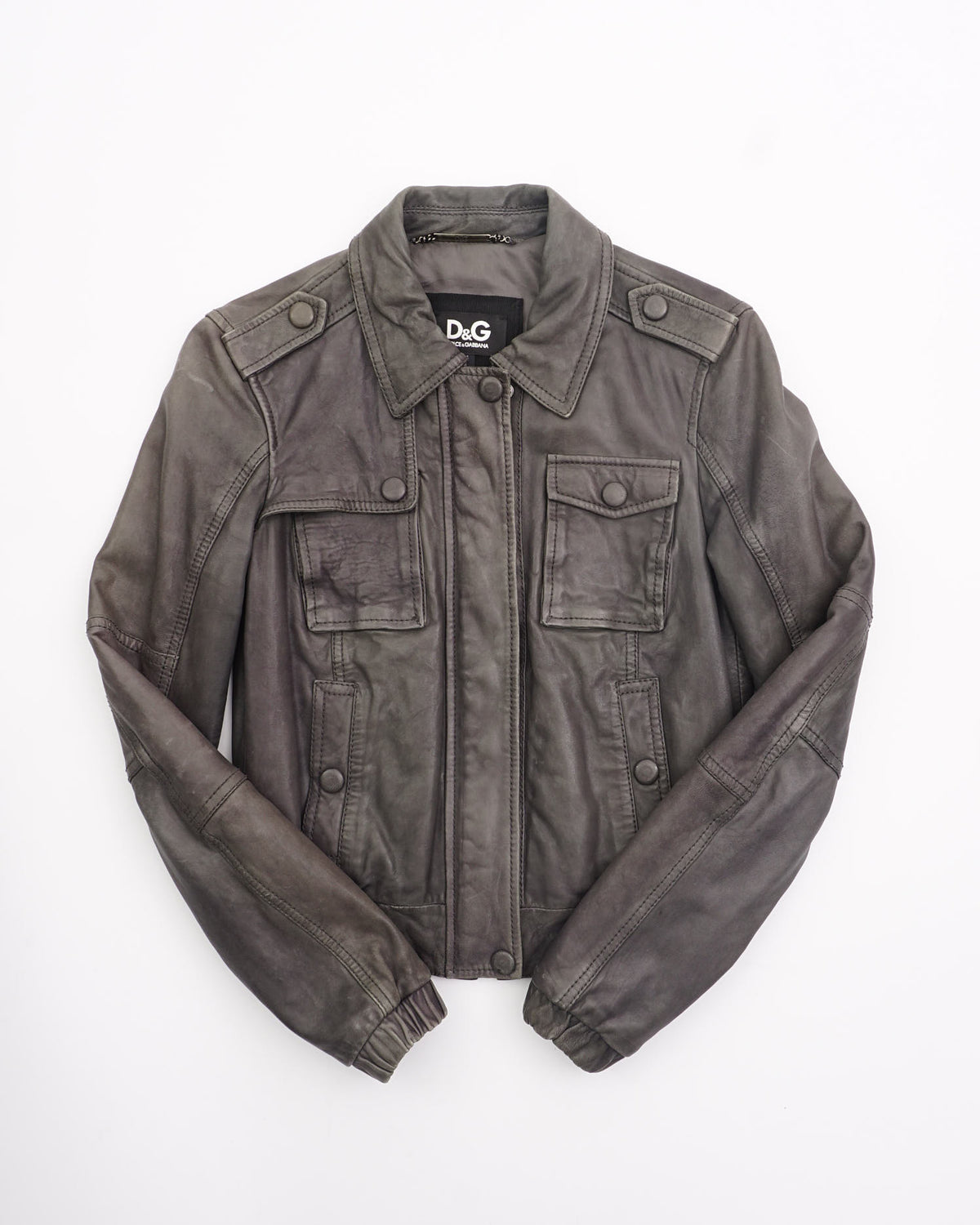 2000's Dolce & Gabbana Leather Jacket Gray