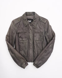 2000's Dolce & Gabbana Leather Jacket Gray