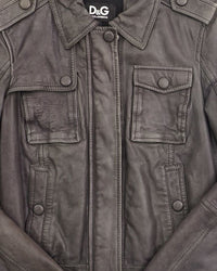 2000's Dolce & Gabbana Leather Jacket Gray