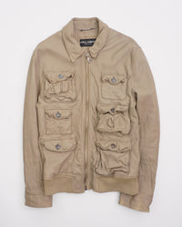 AW2006 Dolce & Gabbana Leather Jacket Beige