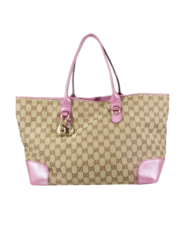 Gucci Pink Heart Canvas Bag