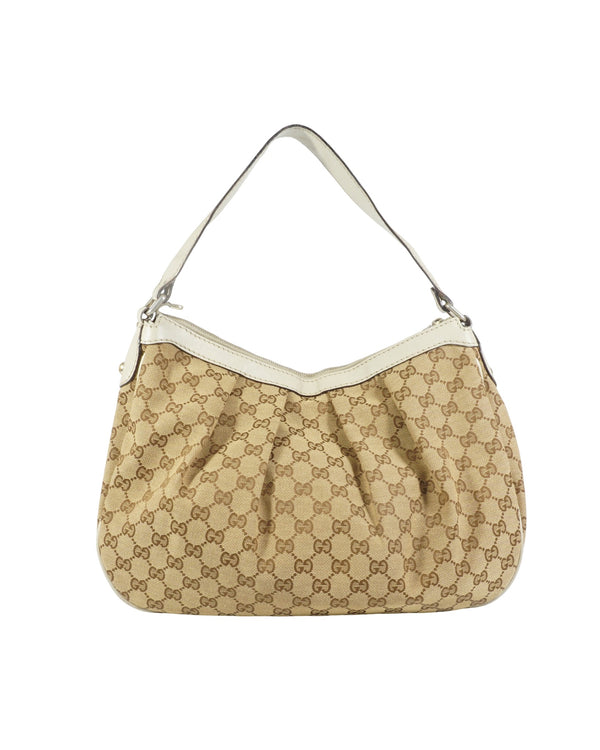 Gucci Canvas Half Moon Beige Bag