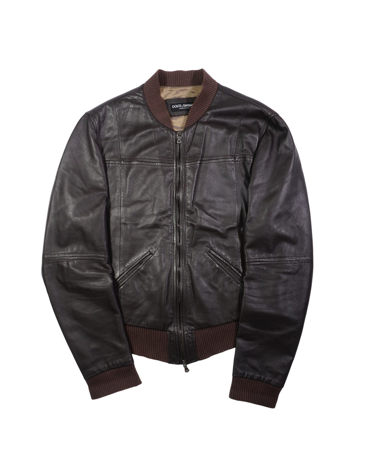 2000's Dolce & Gabbana Brown Leather Bomber