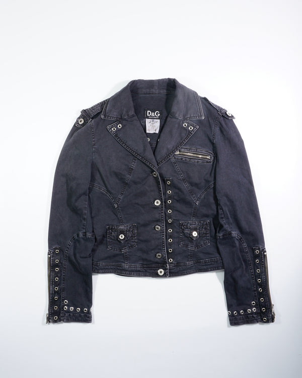 2000's Dolce &amp; Gabbana Black Denim Jacket