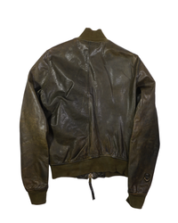 2000's Dsquared Hooded Leather Jacket Green