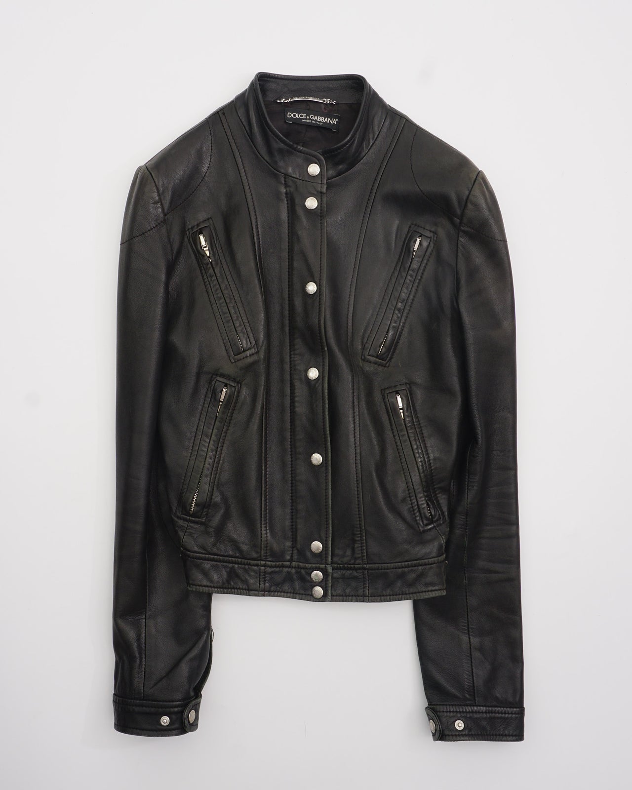 Dolce & Gabbana Leather Jacket Black