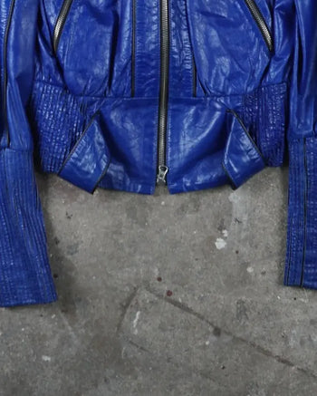 Cavalli Leather jacket Blue