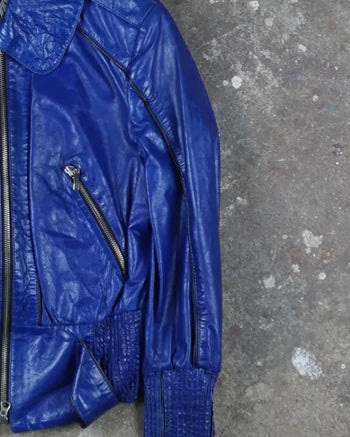 Cavalli Leather jacket Blue