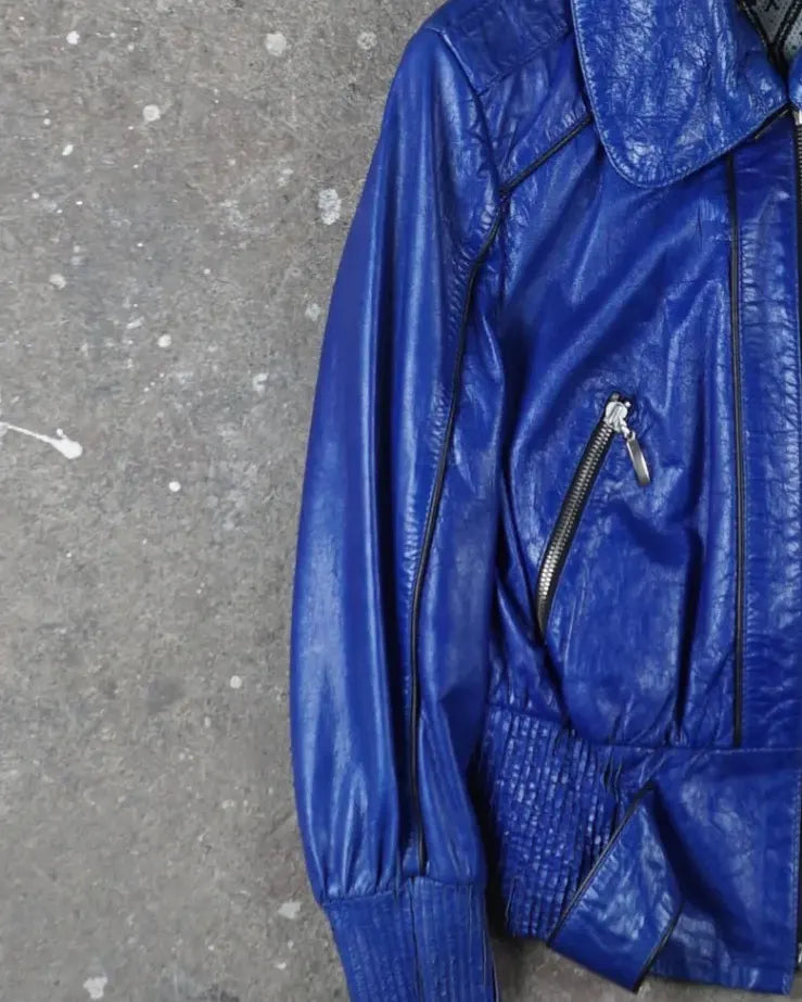 Cavalli Leather jacket Blue