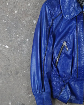 Cavalli Leather jacket Blue