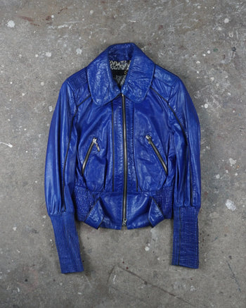 Cavalli Leather jacket Blue