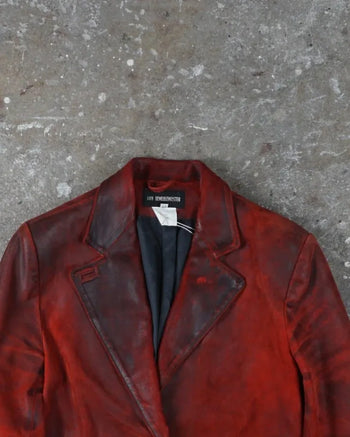 Ann Demeulemeester Leather blazer Red AW2001