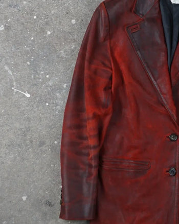 Ann Demeulemeester Leather blazer Red AW2001