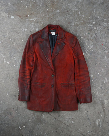 Ann Demeulemeester Leather blazer Red AW2001