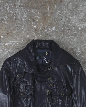 Cavalli Leather Jacket Black